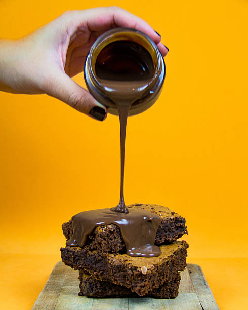 istock Chocolate brownie with dripping syrup 2226362255