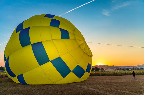 Flight air balloon over Catalonia