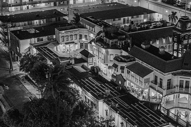 Waikiki, Hawaii, March 4, 2018:  The now-demolished King's Alley (later King's Village) was a quirky, faux-Victorian-style shopping complex in Waikiki-built in 1972 with cobblestone paths, pedestrian maze layouts, a daily King's Guard rifle-drill ceremony in celebrity handprint courtyards, and around 45-47 shops and eateries.