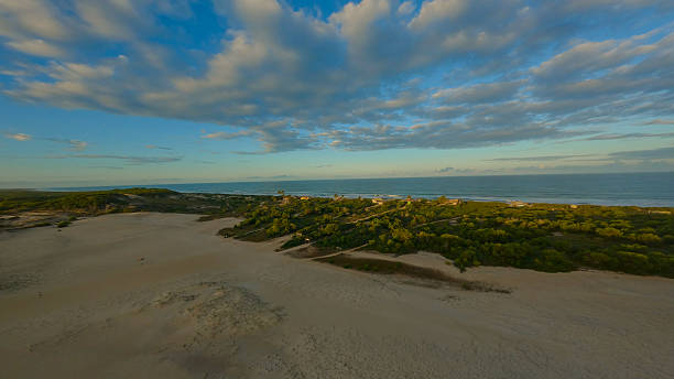Aerial Photo  of Sand Dunes by the Beach in Itaunas Espírito Santo Brazil