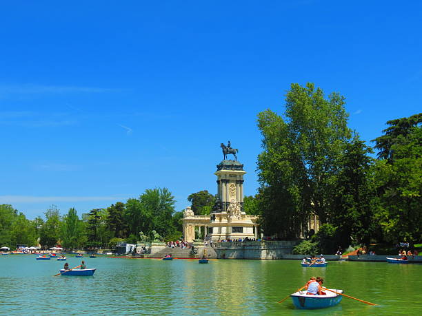 Lake in Retiro Park, Madrid, Spain