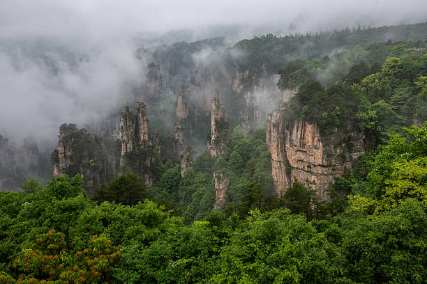 istock Misty Cliffs and Vertical Spires, Zhangjiajie, Hunan, China 2226371477
