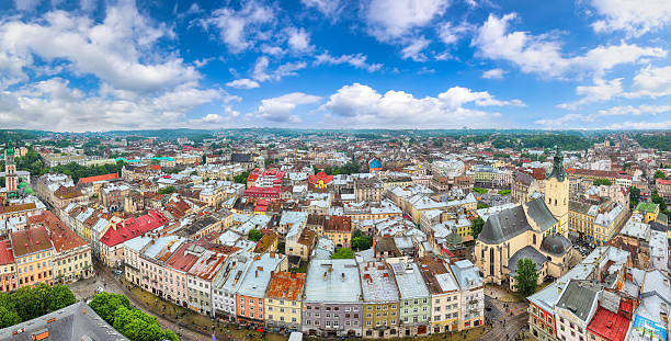 istock Ramarkable panorama of Lviv city from central Ratusha. 2226372409