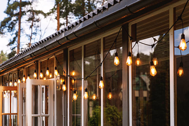 istock String Lights Hanging on Terrace Roof During Golden Hour 2226378163