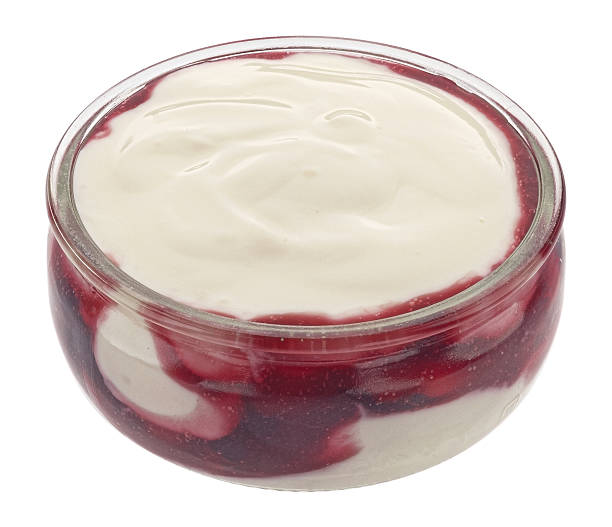 istock Yogurt with berry jam isolated on white background 2226383879
