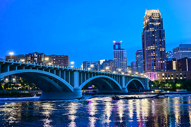 istock Minneapolis Bridge, River and Skyline at Dusk 2226386888