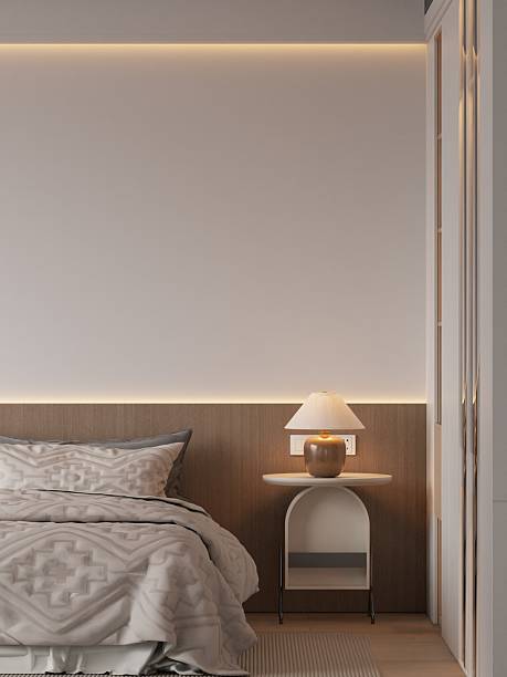 istock Modern Minimalist Bedroom Interior Frame Poster Mockup – 3D Rendering 2226389467