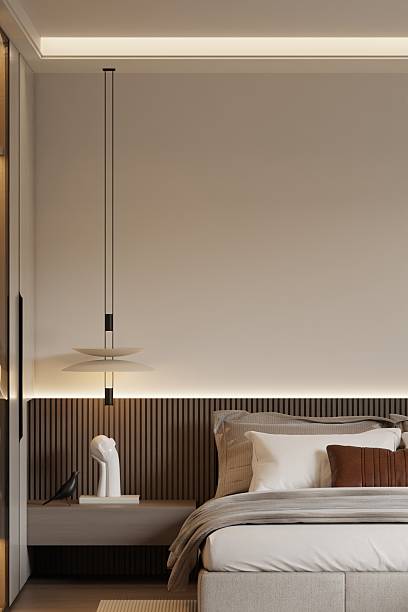 istock Modern Minimalist Bedroom Interior Frame Poster Mockup – 3D Rendering 2226389482