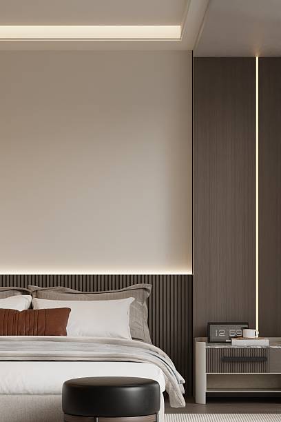 istock Modern Minimalist Bedroom Interior Frame Poster Mockup – 3D Rendering 2226389490