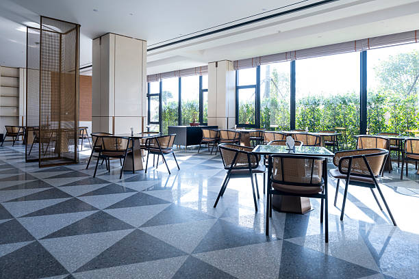 istock Neat tables and chairs in the hotel restaurant 2226396250