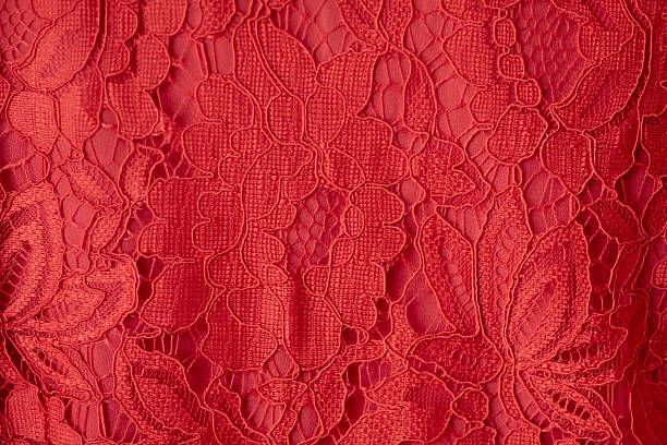 istock Lace fabric background, red lace fabric 2226398214