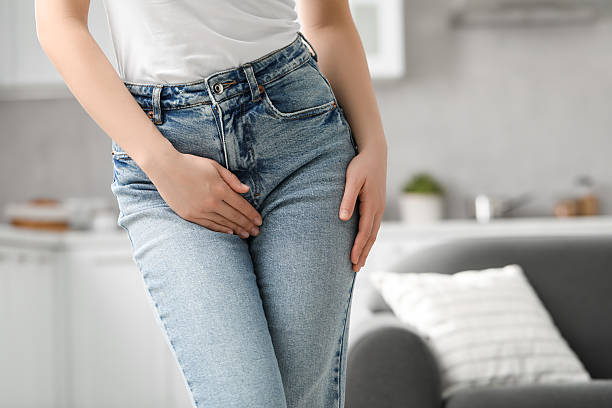 istock Woman suffering from cystitis at home, closeup. Space for text 2226403544