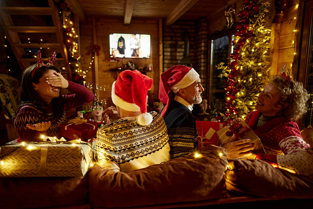 istock Exchanging Christmas presents at home! 2226414289