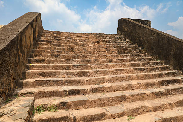 istock A stone staircase with a cloudy sky in the background 2226419131