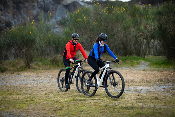 istock Cyclist friends on a ride through the forest and mountains 2226424024