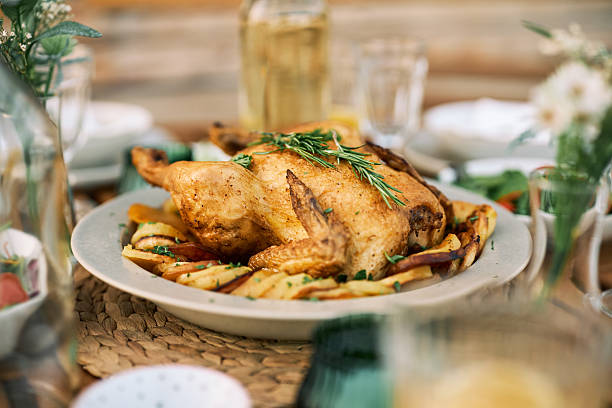 Golden Roasted Chicken with Seasoned Vegetables