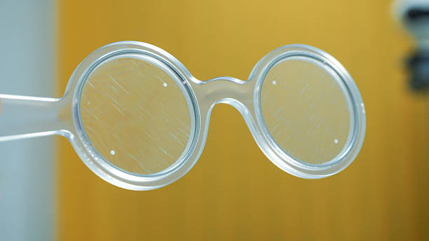 istock Bagolini glasses, medical tool to use during optometrist eye exam 2226428300