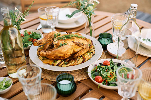 istock Delicious Outdoor Lunch with Roasted Chicken 2226429438