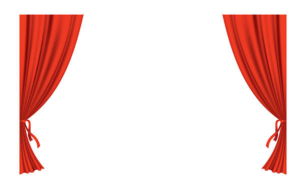 istock Red curtains realistic. Theater fabric silk decoration for movie cinema or opera hall. Curtains and draperies interior decoration object. Isolated on transparent for theater stage 2226438128
