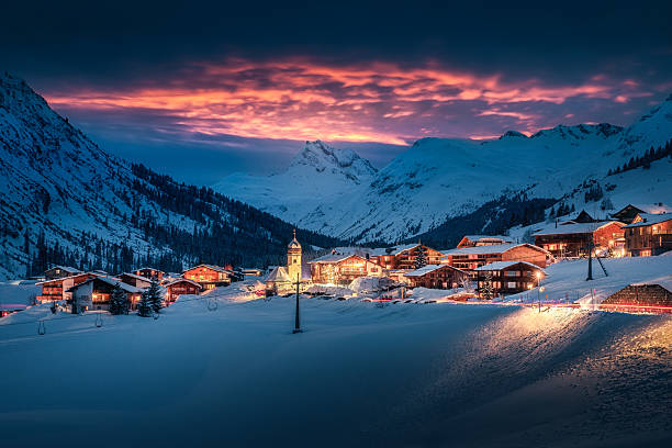 istock Winter Sunset Over Zug in Lech 2226438762