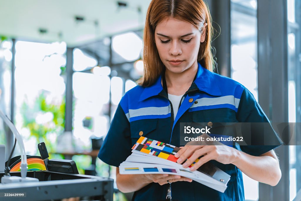 Engineer Markup Color Engineer Selecting Colors For 3d Printed Products Stock Photo ...