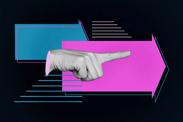 istock 3d banner poster creative image collage of business hand arrow development path direction success statistics growth road sign 2226439982
