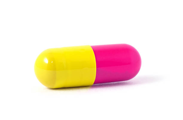 A bottle of medicine on white background