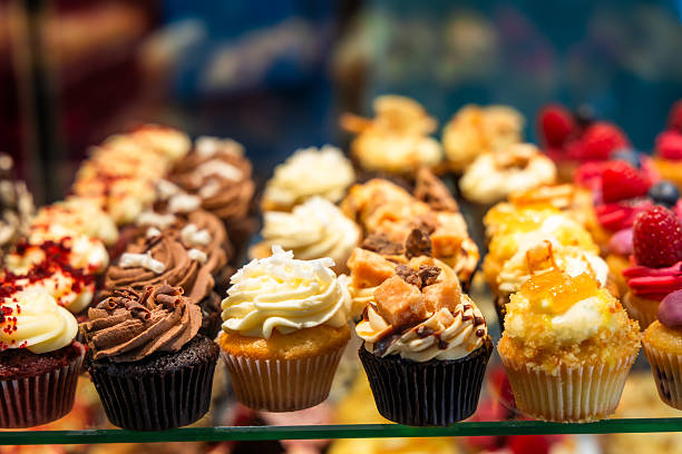 istock Fresh cupcakes on display at food market 2226446669