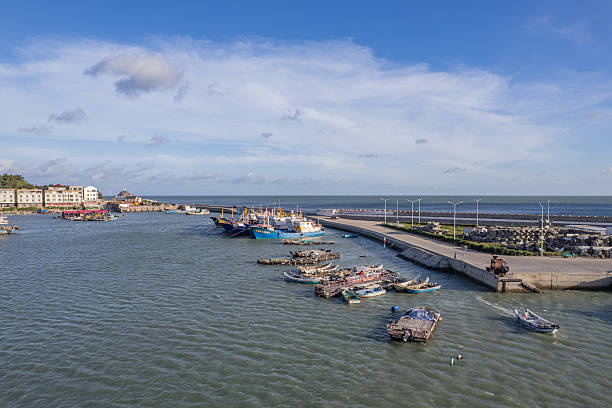 istock Panoramic view of a seaside town with a harbor. 2226457718