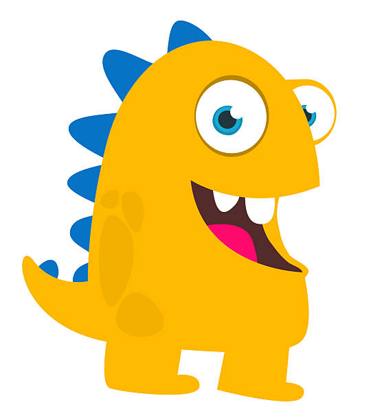 istock Cartoon cute monster with funny excited face expression waving hands . Vector illustration isolated on white. Halloween design 2226462185