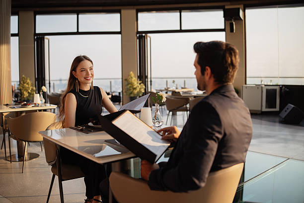 Young couple dining in a luxury restaurant