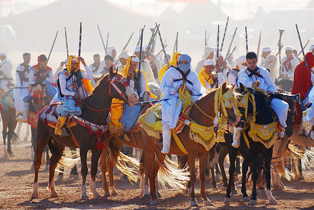 Dnepropetrovsk region, Ukraine - June 2, 2018: Ethno-rock festival Kozak Fest. Reenactment of Battle of Zhovti Vody between cossacks in alliance with Crimean tatars and Polish forces