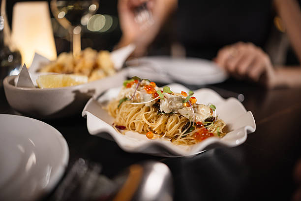 Delicious pasta dish served in a restaurant