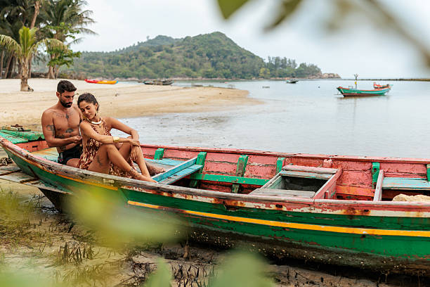 istock Lovely couple in Thai Longboat 2226479748