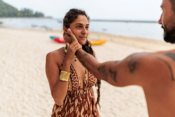 istock Lovely couple on the beach 2226480433