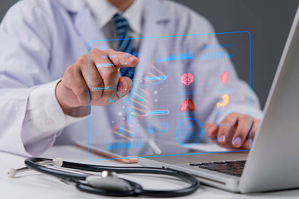 istock Doctor interacting with virtual human body, digital health data. Medical technology, online diagnosis, futuristic healthcare. AI in medicine, innovation, health analysis. 2226480687
