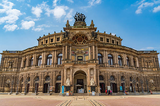 Semperoper Opera House on Theaterplatz in Dresden, Germany