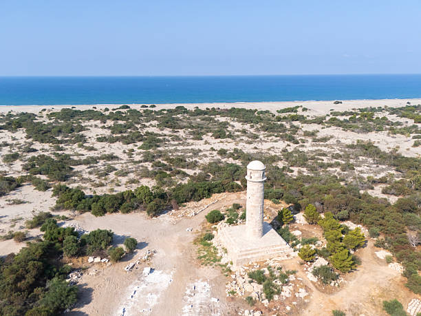 Lighthouse in the Archaeological park in Paphos, Cyprus.