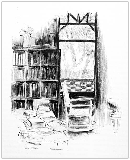 Antique magazine image: Mark Twain home, Hartford, Connecticut