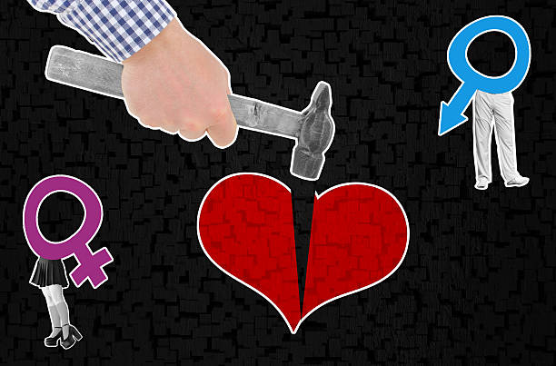 istock Broken Love. The collage symbolically depicts the grief and separation from broken love. 2226490039