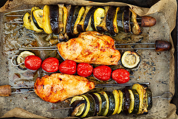 istock Grilled meat and roasted vegetables, barbecue 2226491542