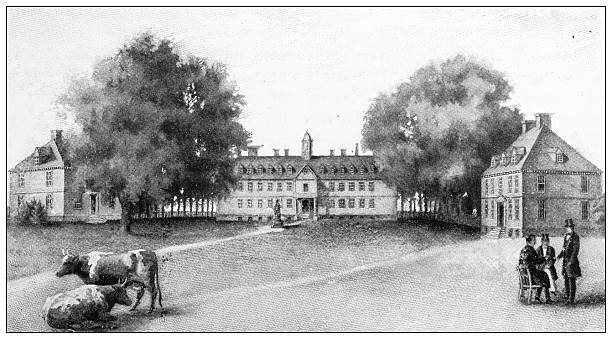 Antique magazine image: Virginia, William and Mary College, Williamsburg