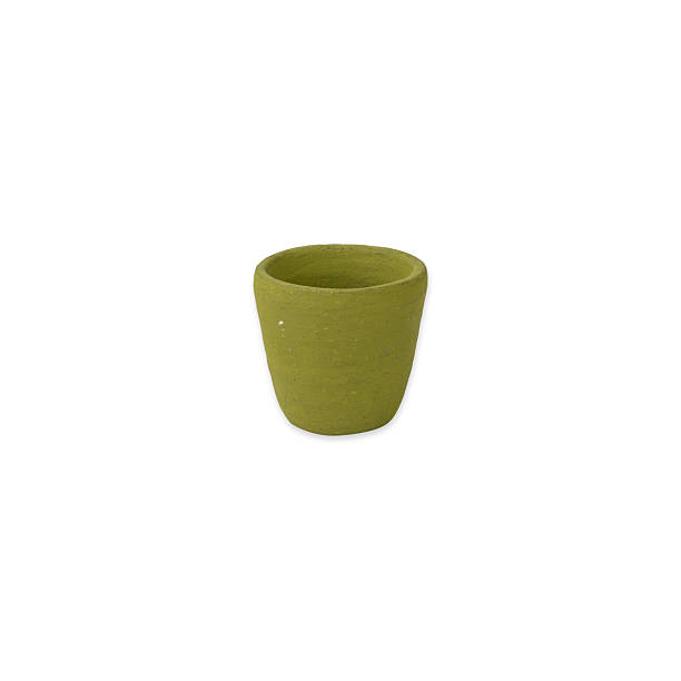 istock Rustic handmade green clay cup isolated over white background 2226510495