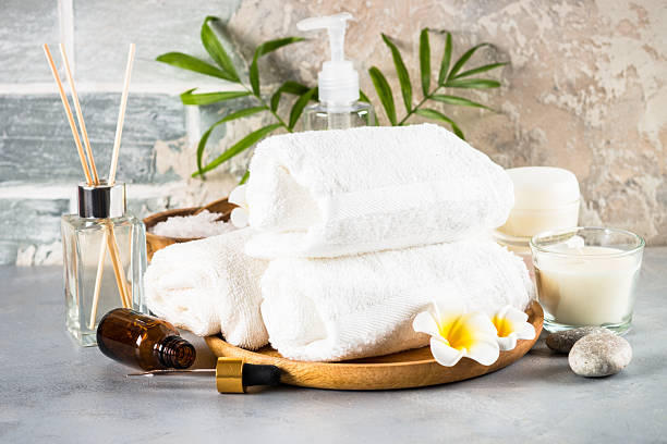 istock Spa treatment background, spa product on white. 2226514537