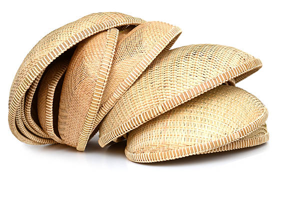 stacking of lifetime wicker basket on white