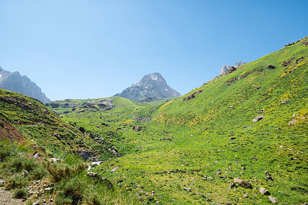 Majestic cilo mountain casts its shadow over the vibrant hakkari valley, a breathtaking scene of nature's grandeur