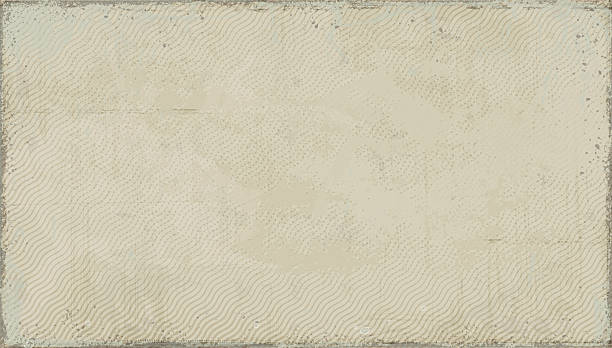 Vector illustration of an old-fashioned, weathered certificate or document background with diagonal stripes, distressed textures, and a decorative border. The design mimics aged parchment or scrapbook paper, ideal for retro-style layouts, antique-themed designs, or vintage stationery. Suitable for use in invitations, diplomas, posters, and old document simulations.