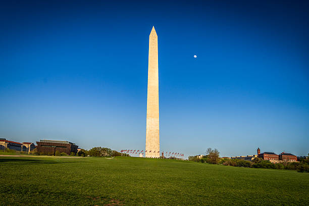 istock Washington Monument and Full Moon at Day 2226540663