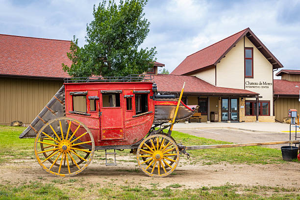 Medora, ND, USA - July 17, 2025: The Chateau de Mores Interpretive Center in Medora, North Dakota