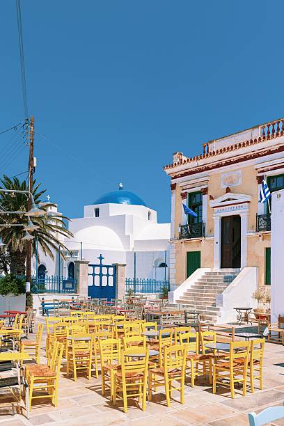 istock Colorful Chairs and Cycladic Architecture in Chora, Serifos 2226557436